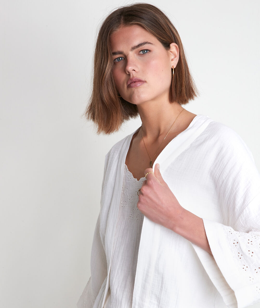 Kimono en coton écru tibo ecru.