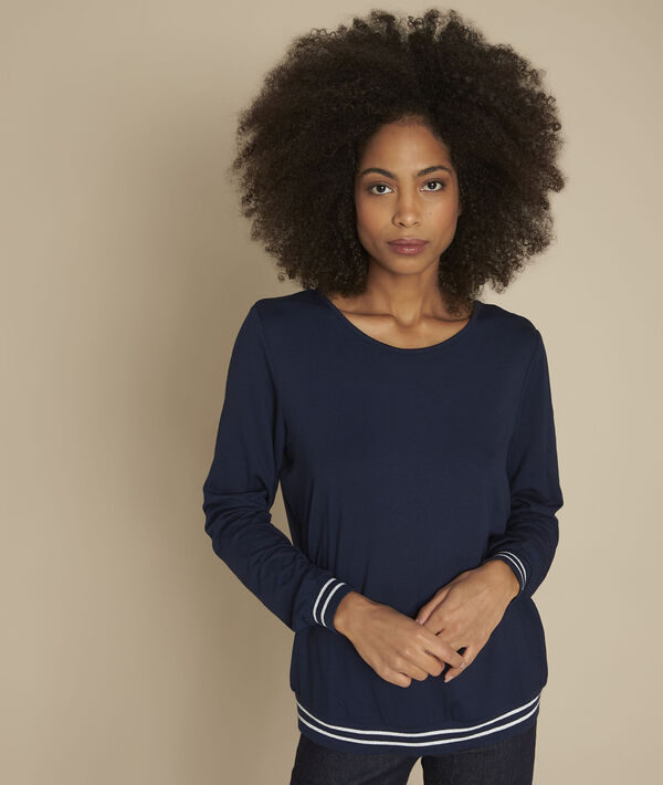 Marineblauwe top Pompom | 1-2-3 Marineblauwe top Pompom PhotoZ | 1-2-3