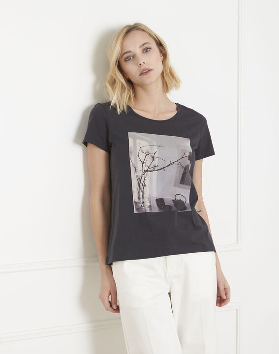 Tee-shirt gris imprimé Pueblo | 1-2-3 Tee-shirt gris imprimé Pueblo PhotoZ | 1-2-3