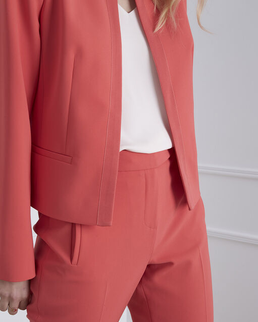 Korallenrote jacke mit mikrofaser und ripsband charme koralle.