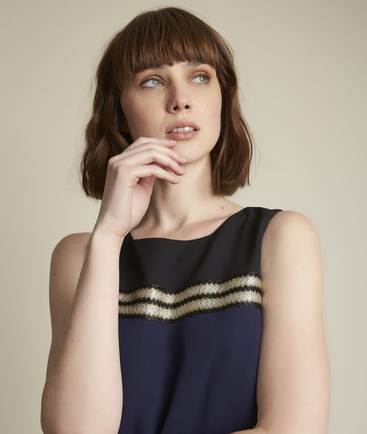 Robe colorblock droite isola encre.