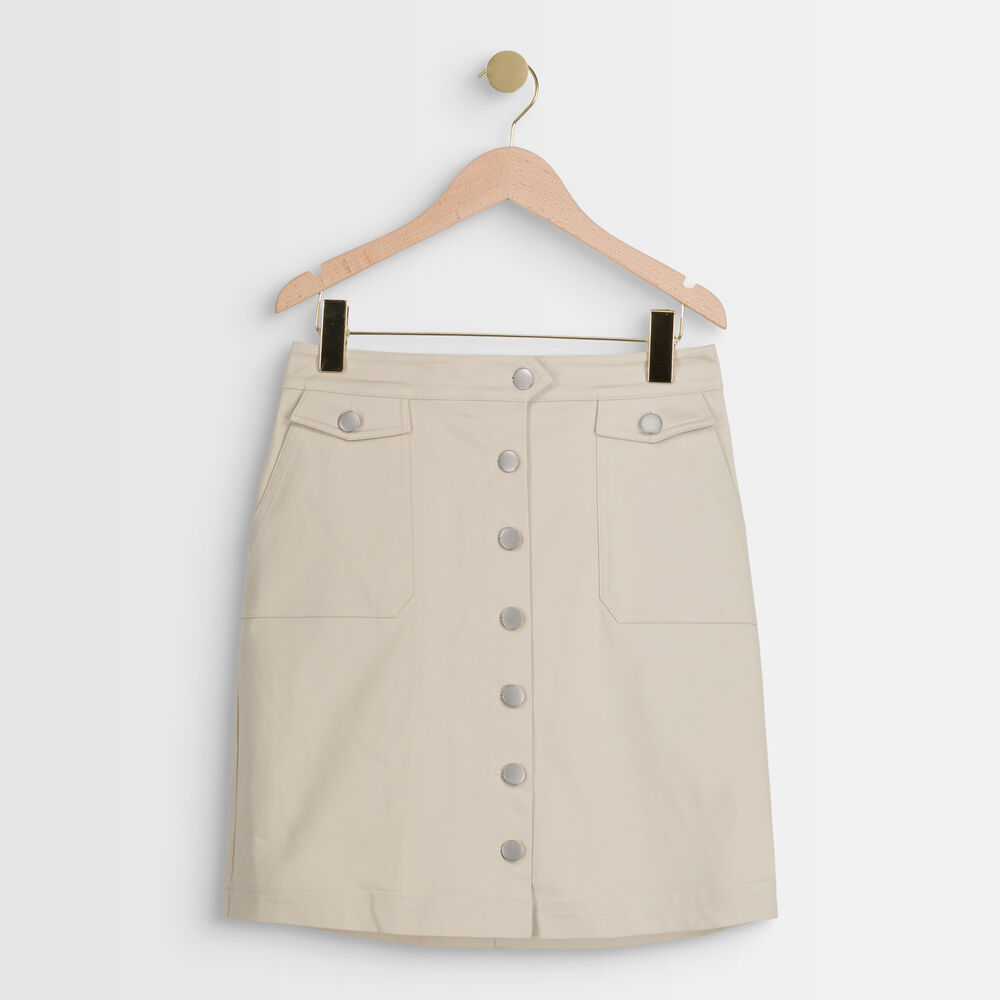 Jupe beige boutonnée ambre beige.