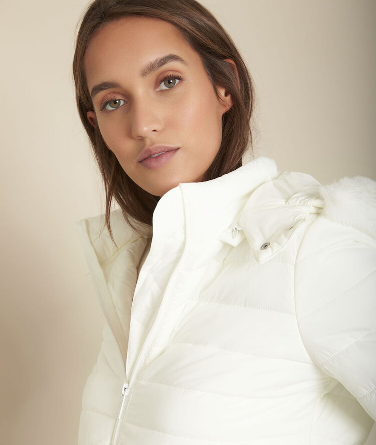 Doudoune longue blanche leila ecru.