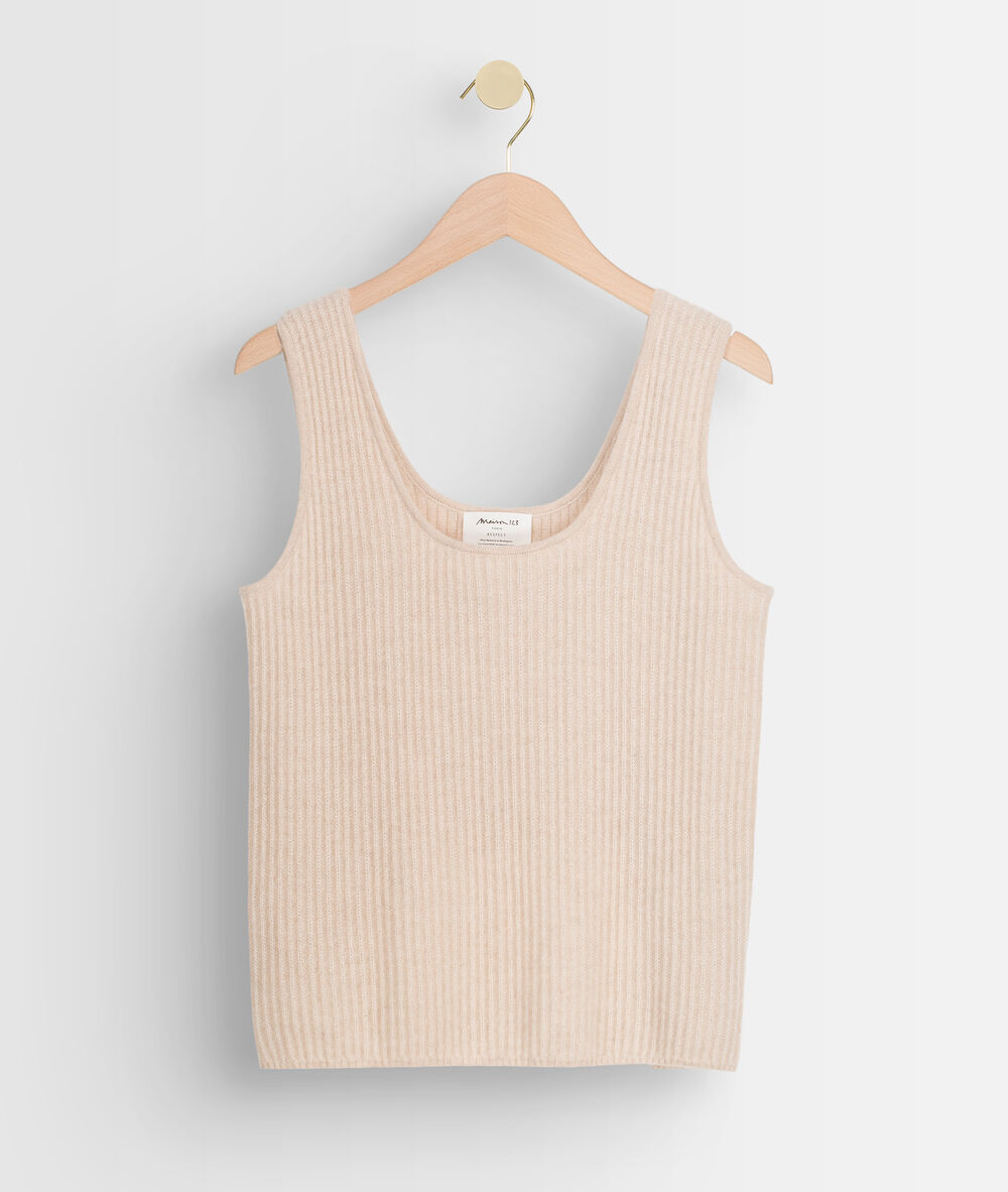 Débardeur en cachemire recyclé beige teva beige clair.