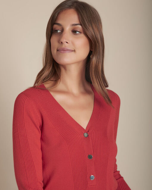 Pull tomette en jersey et côte fabienne sable.