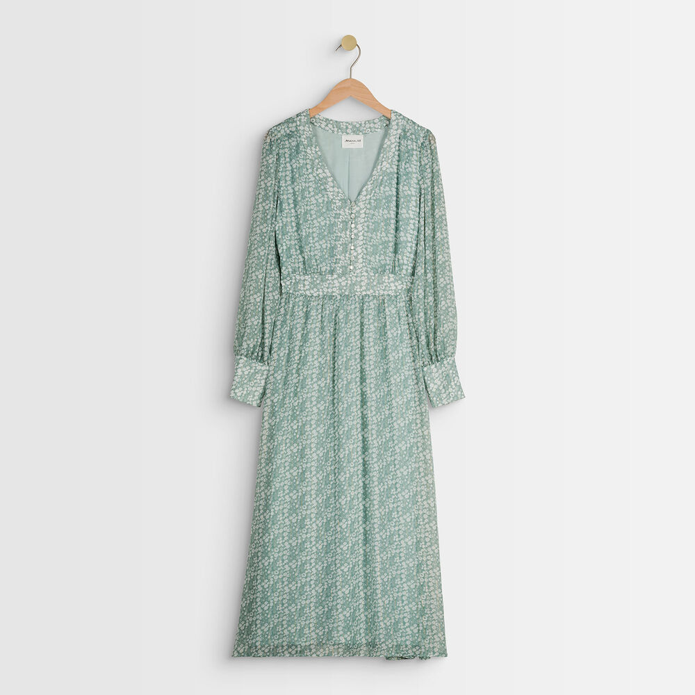 Robe longue imprimée nety ardoise.