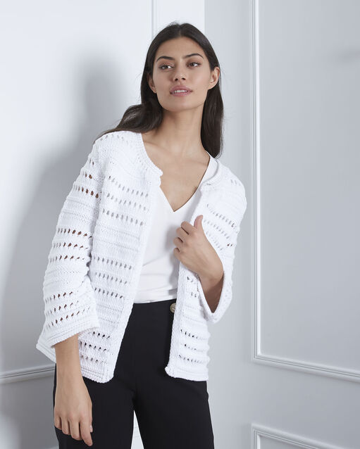 Gilet blanc reliefé arctic blanc casse.