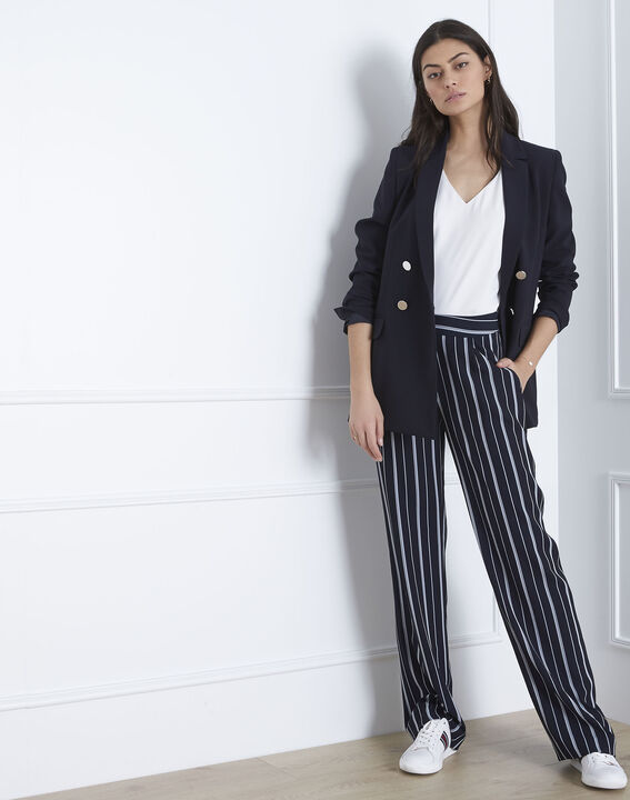 Pantalon marine rayé Greta | 1-2-3 Pantalon marine rayé Greta PhotoZ | 1-2-3