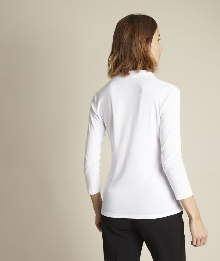 Polo blanc détail lurex roseau blanc.