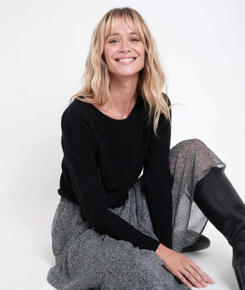 Pull en cachemire noir Ribambelle | 1-2-3 Pull en cachemire noir Ribambelle PhotoZ | 1-2-3