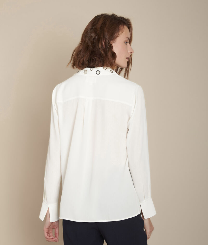 Chemise en polyester recyclé mila ecru.