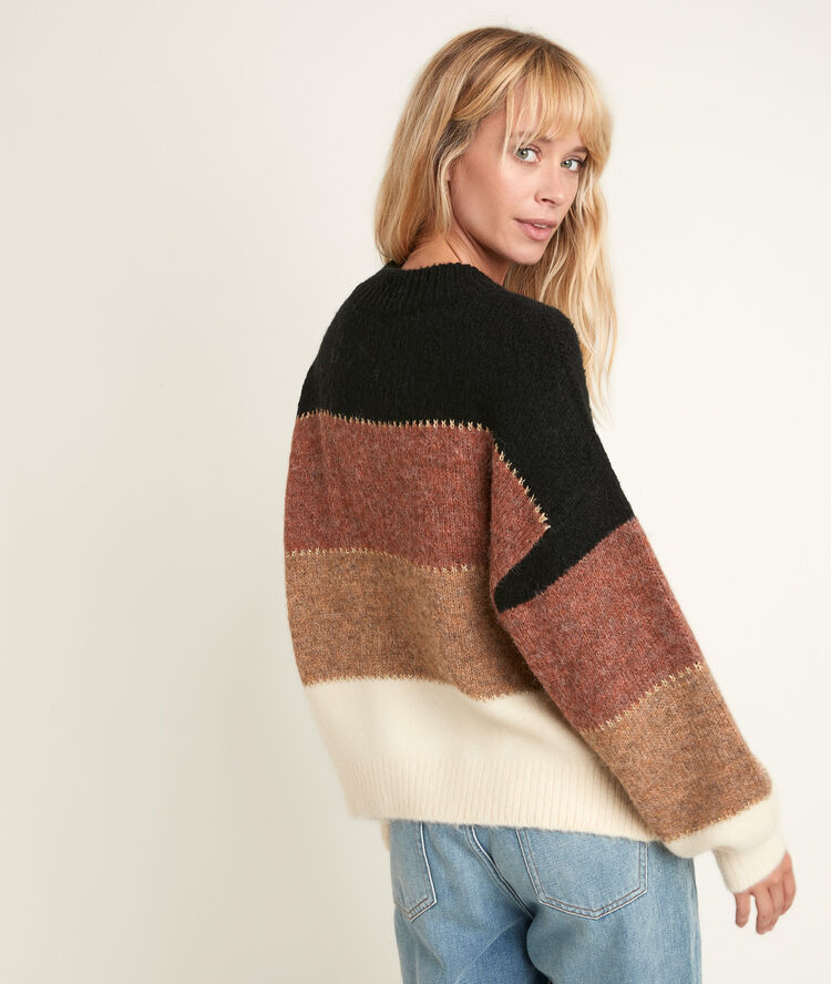 Pull rayé lurex rob noir.