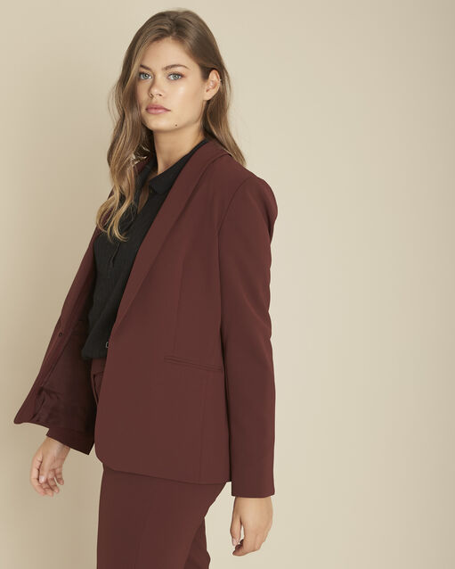 Veste en microfibre ébène stella marron fonce.
