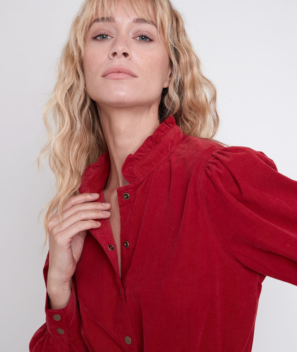 Robe rouge en velours laura terracotta.