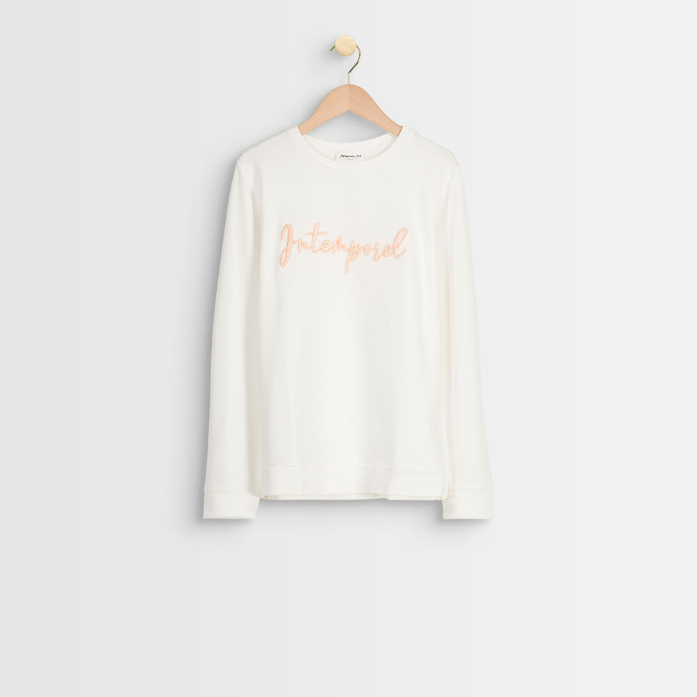 Sweat écru brodé daphne ecru.
