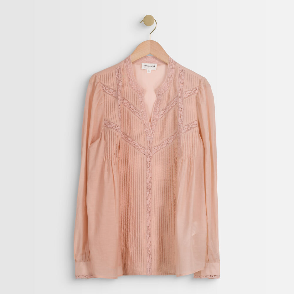 Blouse poudre en dentelle tara poudre.