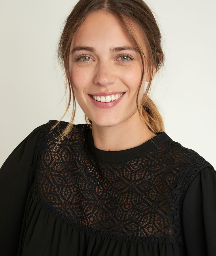 Blouse en dentelle jyo noir.