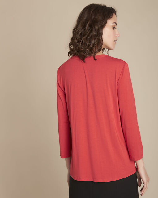 Blouse bimatière rouge genna carmin.