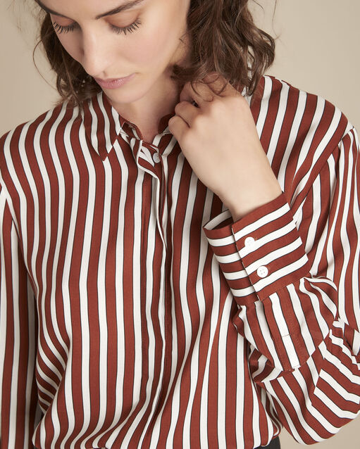 Chemise rayée acajou vanessa caramel.