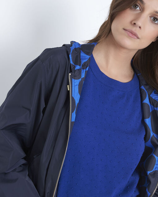 Parka marine réversible pois fiona marine.