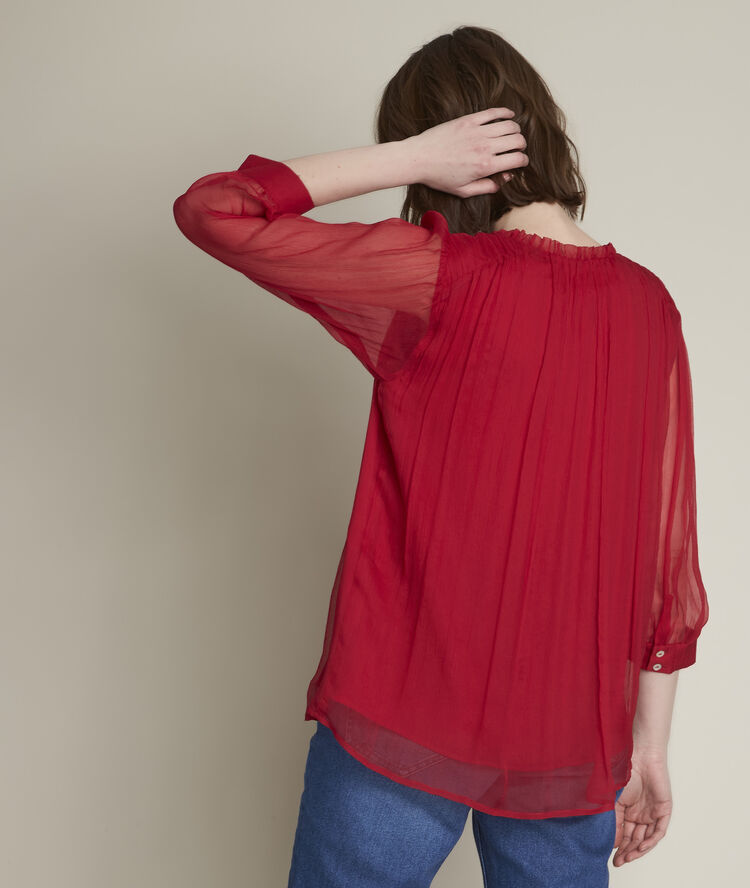 Blouse en soie emma louise fuchsia clair.