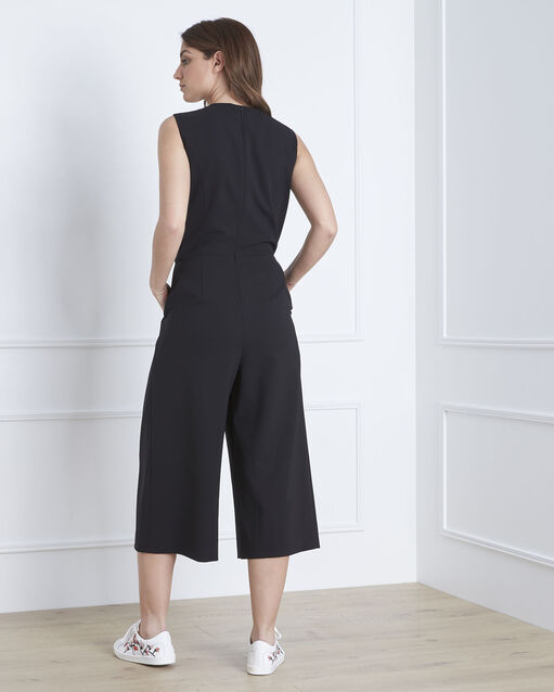 Combinaison noire boutonnée microfibre lucie noir.