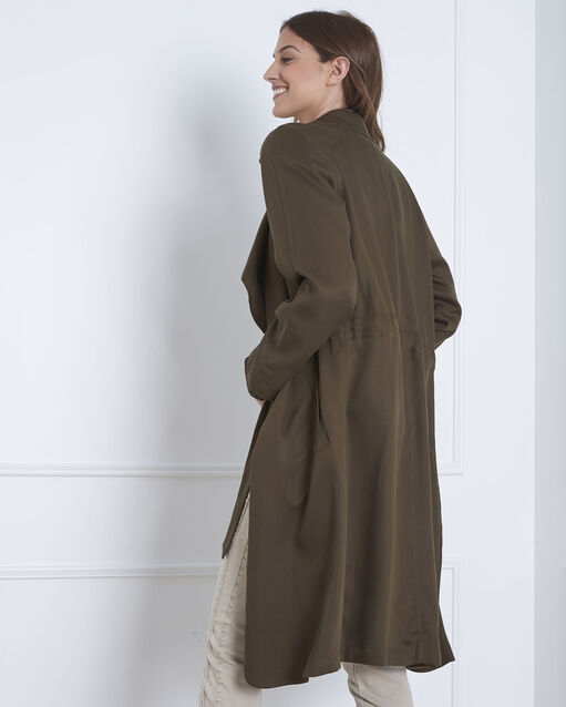 Trench kaki long détails oeillets dolly kaki.