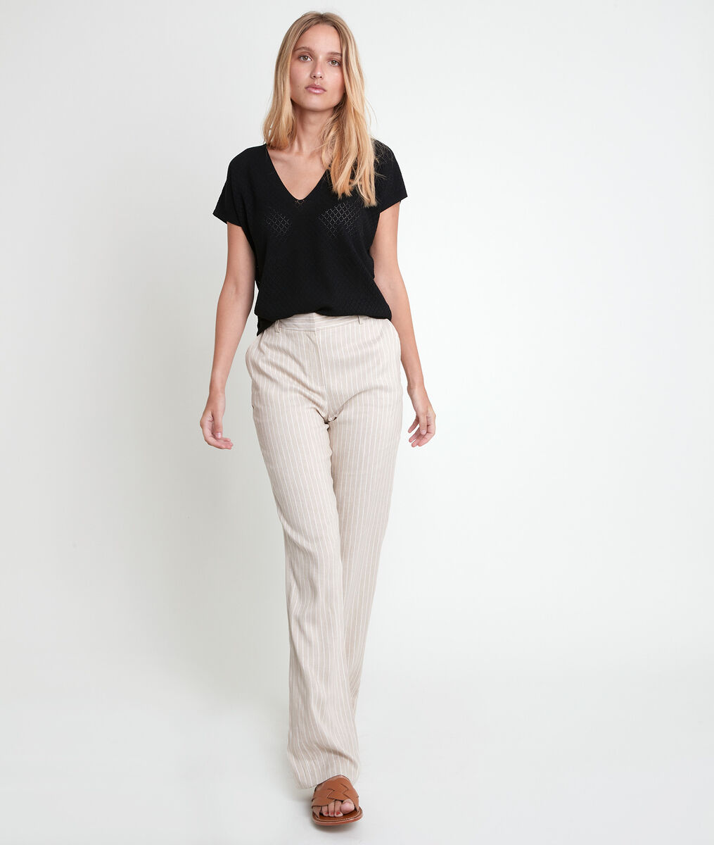Pull viscose Ecovero® ajouré noir Aline | 1-2-3 Pull viscose Ecovero® ajouré noir Aline PhotoZ | 1-2-3
