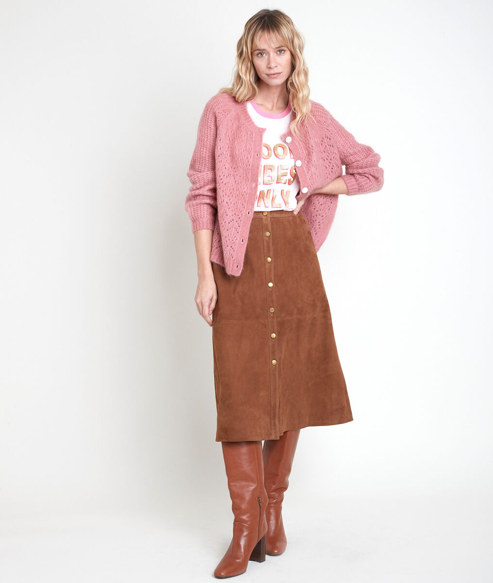 Gilet en laine mélangée rose Ary | 1-2-3 Gilet en laine mélangée rose Ary PhotoZ | 1-2-3
