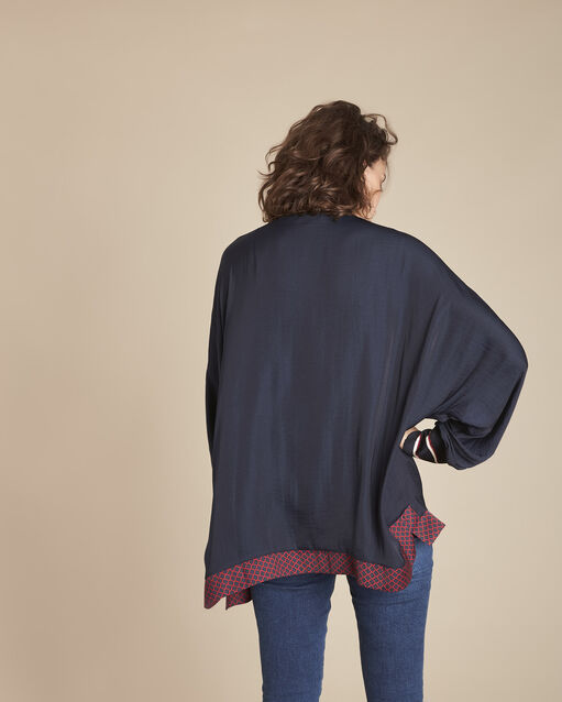 Blouse tunique imprimée melanie marine.