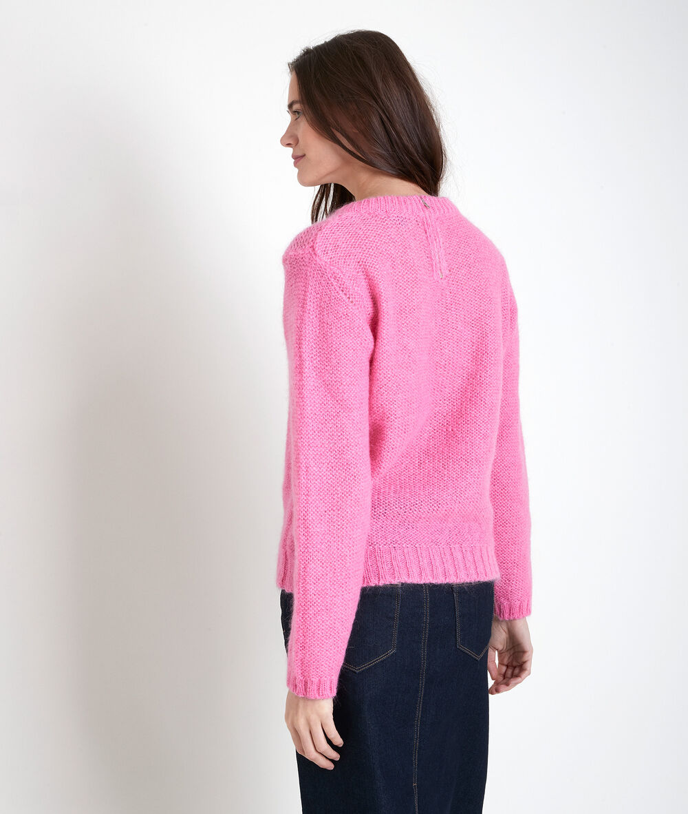 Pull en mohair mélangé rose alabama rose.