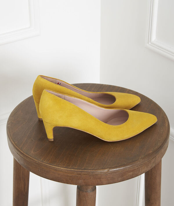 Gelbe Pumps aus Veloursleder Lili | 1-2-3 Gelbe Pumps aus Veloursleder Lili PhotoZ | 1-2-3