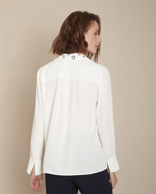 Chemise en polyester recyclé mila ecru.