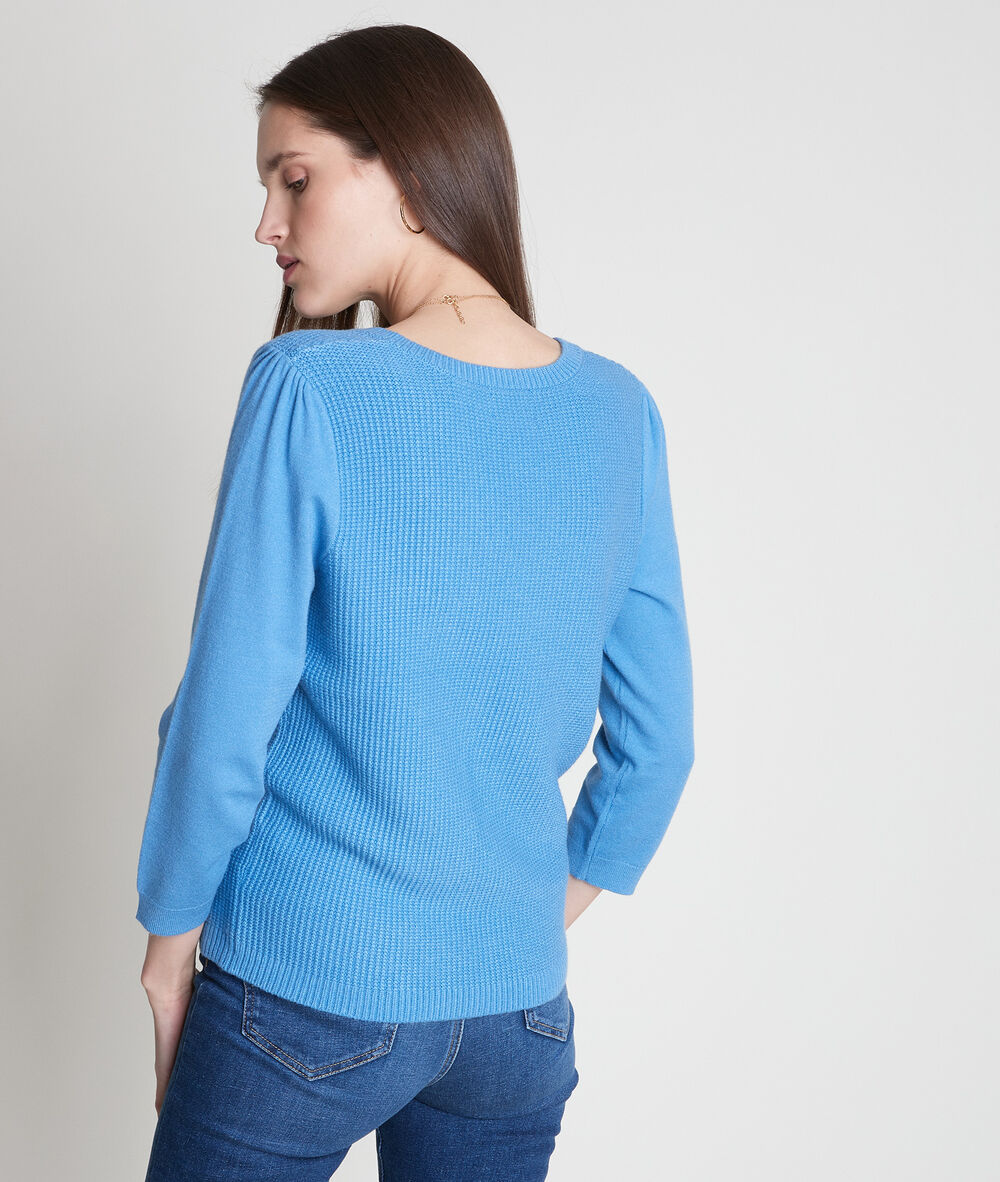 Pull en double maille bleu ciel théa bleu ciel.