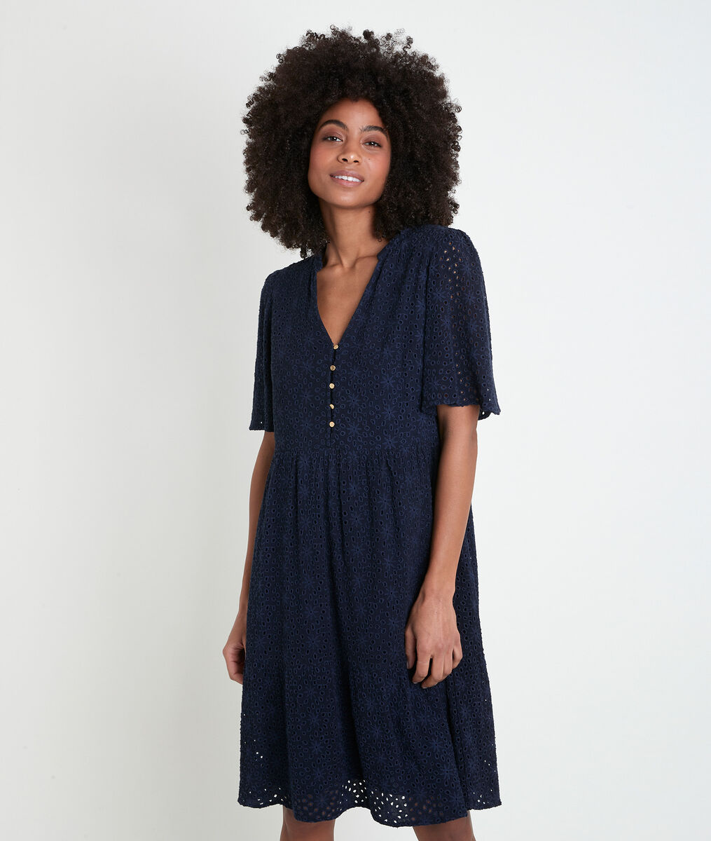 Besticktes Kleid marineblau Liesse | 1-2-3 Besticktes Kleid marineblau Liesse PhotoZ | 1-2-3