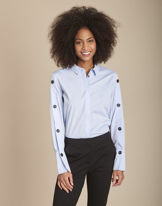 Chemise bleue en popeline Mandy | 1-2-3 Chemise bleue en popeline Mandy PhotoZ | 1-2-3