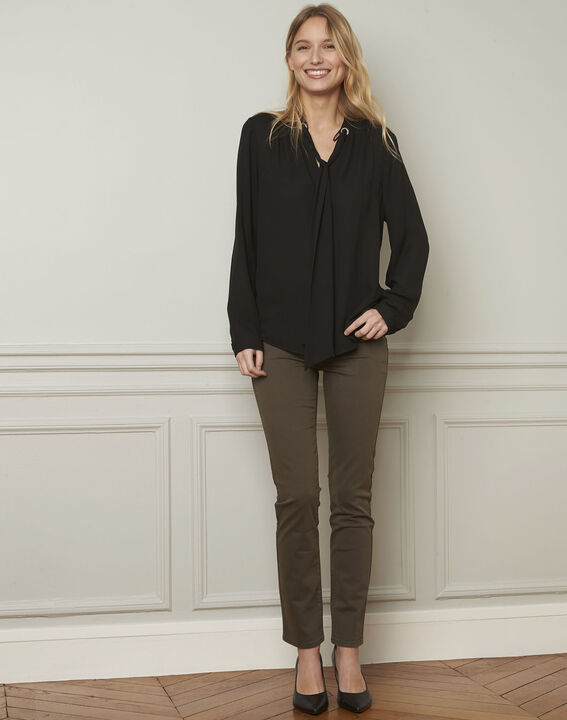 Jean kaki slim en coton 7/8 Vendome | 1-2-3 Jean kaki slim en coton 7/8 Vendome PhotoZ | 1-2-3
