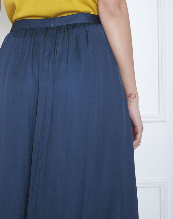 Jupe bleue longue effet satin Sissi | 1-2-3 Jupe bleue longue effet satin Sissi PhotoZ | 1-2-3