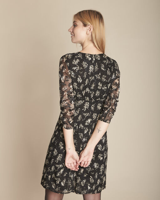 Robe en jacquard imprimé rebeca noir.