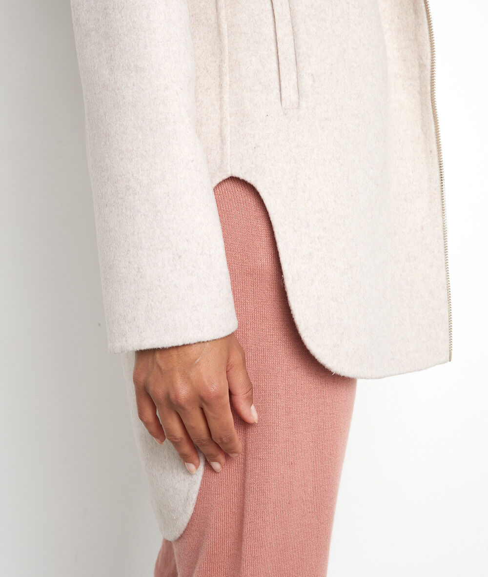 Manteau à capuche long asymétrique beige liv beige.