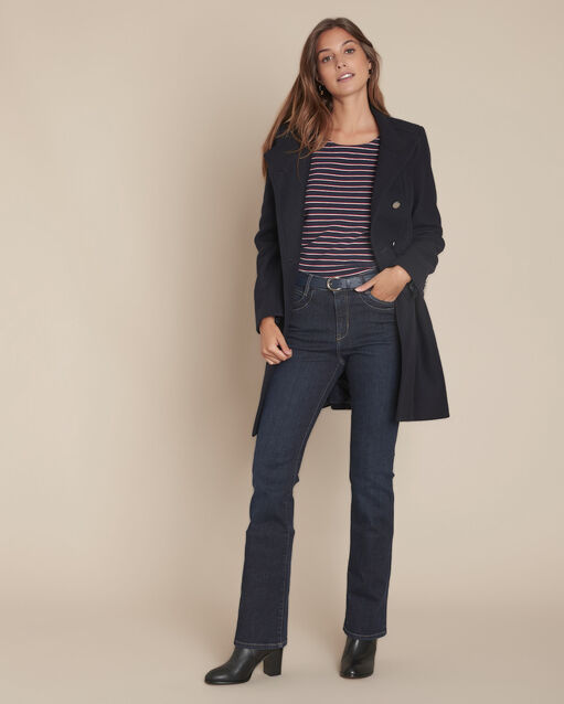 Tee-shirt ray&eacute; en ottoman calvin marine.