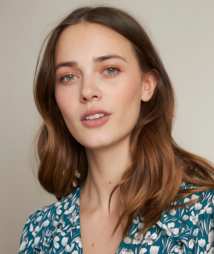 Robe imprimée constance turquoise.