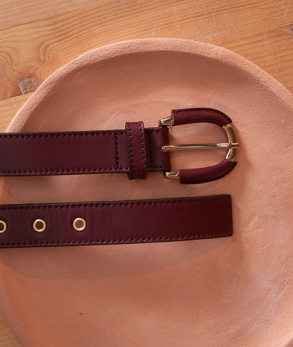 Ceinture en cuir bordeaux Eleonore | 1-2-3 Ceinture en cuir bordeaux Eleonore PhotoZ | 1-2-3