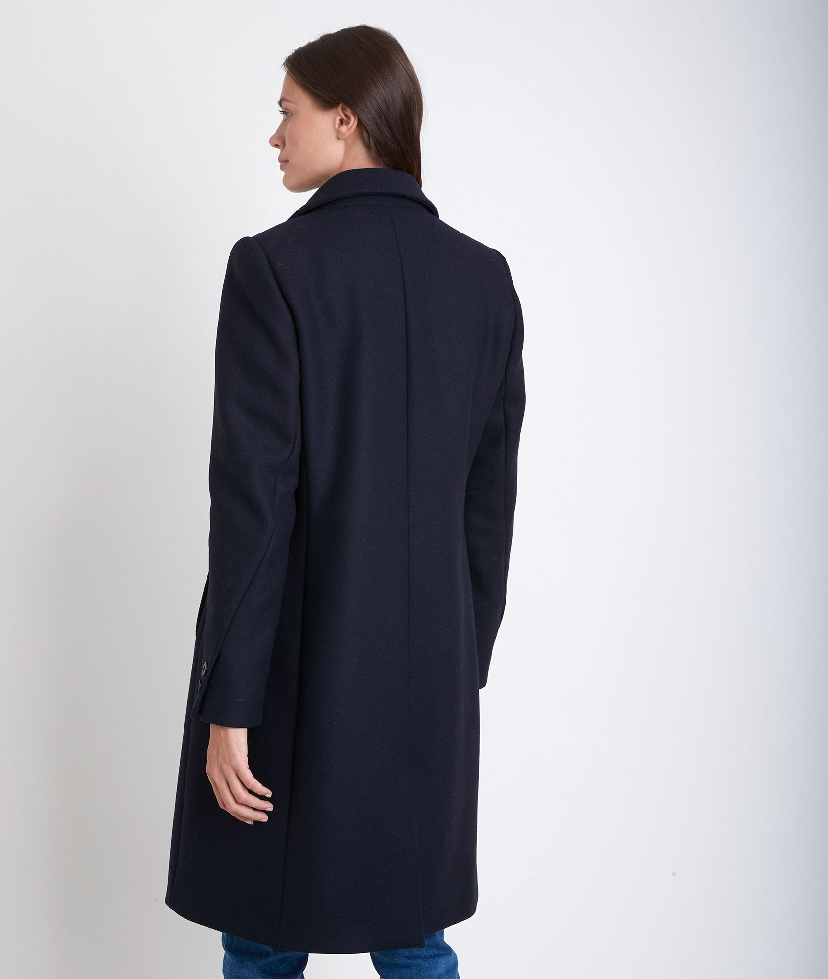 Manteau en laine recyclée marine Jeff Femme | Maison 123 ELEGENCE Z Manteau en Cachemire pour Femmes, Europe et