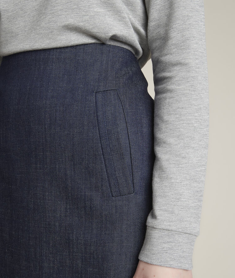 Jupe en denim bianca rinse.