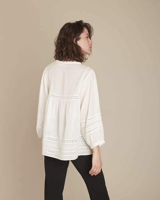 Blouse écrue en dentelle melina ecru.