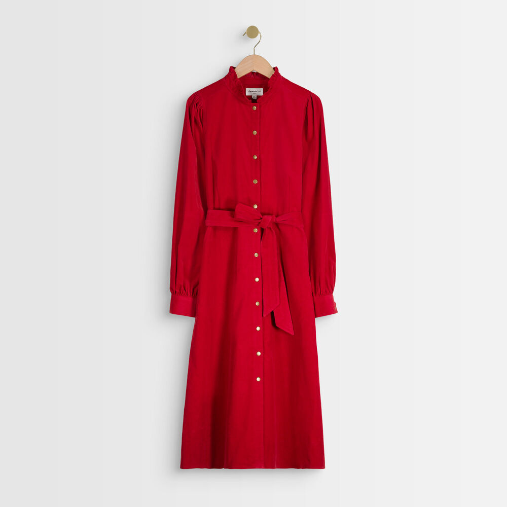 Robe rouge en velours laura terracotta.