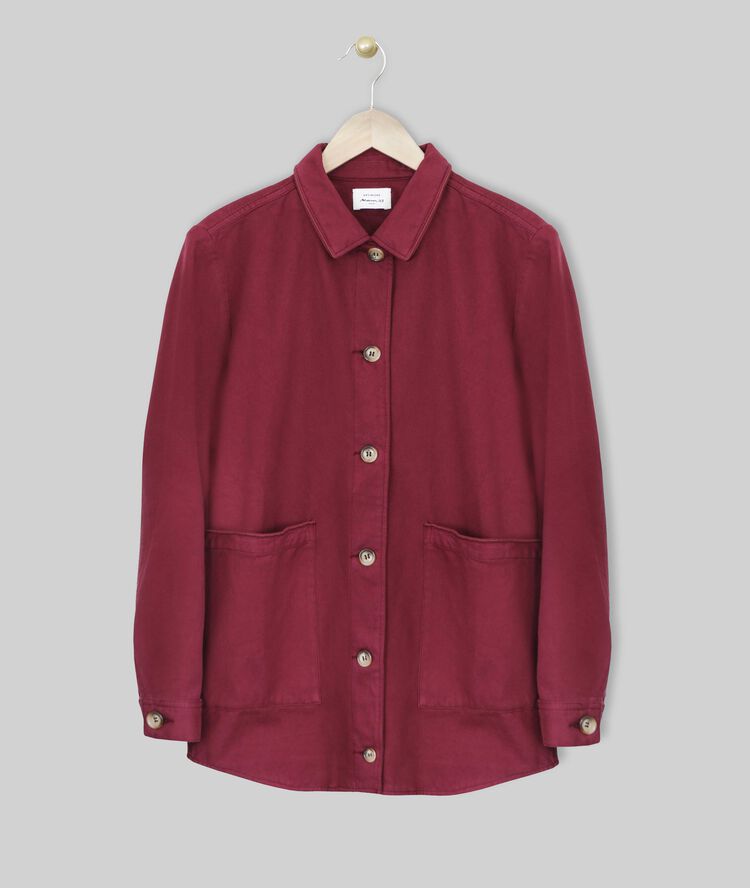 Veste évasée merlot biscuit bordeaux.