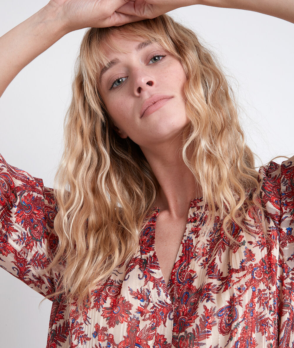 Rote bluse mit print elsa rouge.