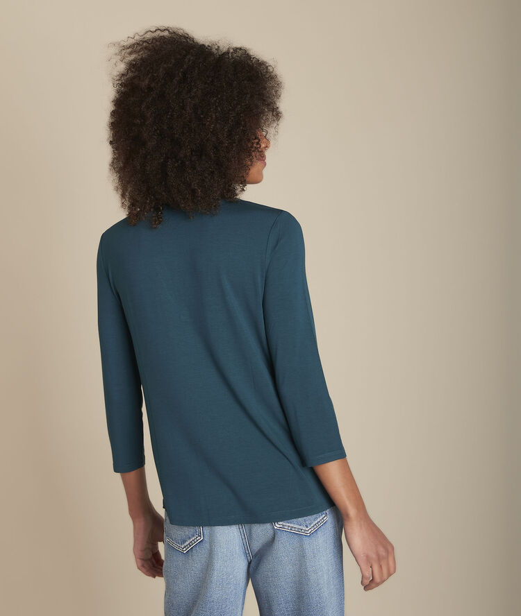 Blouse bimatière col tunisien cyprès genna cypres.